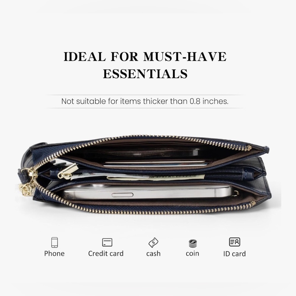 Elegant Navy Wristlet Clutch - Picture 12 of 12